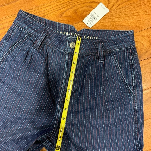 American Eagle Pleated High Rise Striped Mom Jeans/Trousers 2 - Picture 12 of 13
